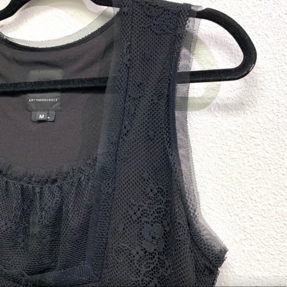 ANTHROPOLOGIE Dress Sleeveless Lace Black Size M - Picture 3 of 12